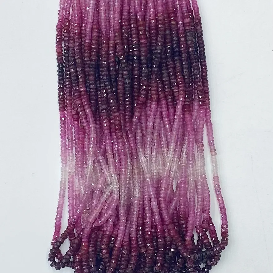 

Wholesale natural ruby 2X3mm rondelle faceted 41cm beads for jewelry making