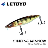letoyo 70mm 7g10g sinking minnow fishing lure wobblers long casting artificial bait full swimming layer dying fishing lure bass