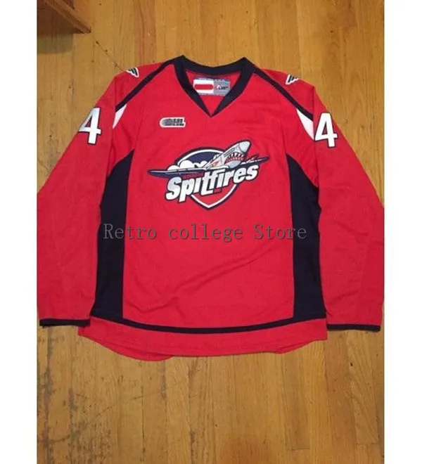 

4 Taylor Hall Spitfires Hockey Jersey Embroidery Stitched Customize any number and name Jerseys