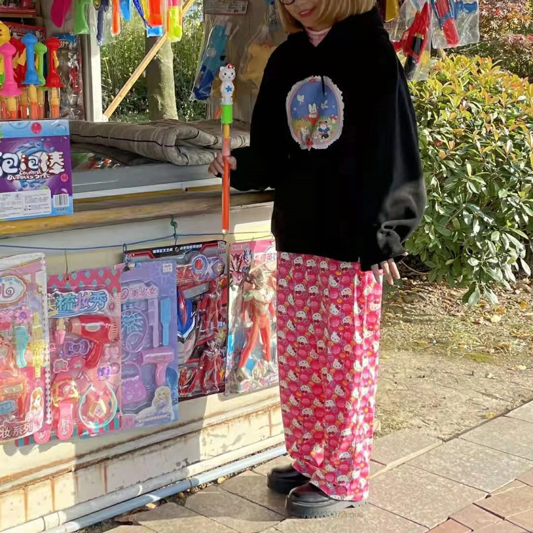 Брюки женские с широкими штанинами Sanrio милые свободные повседневные Тонкие