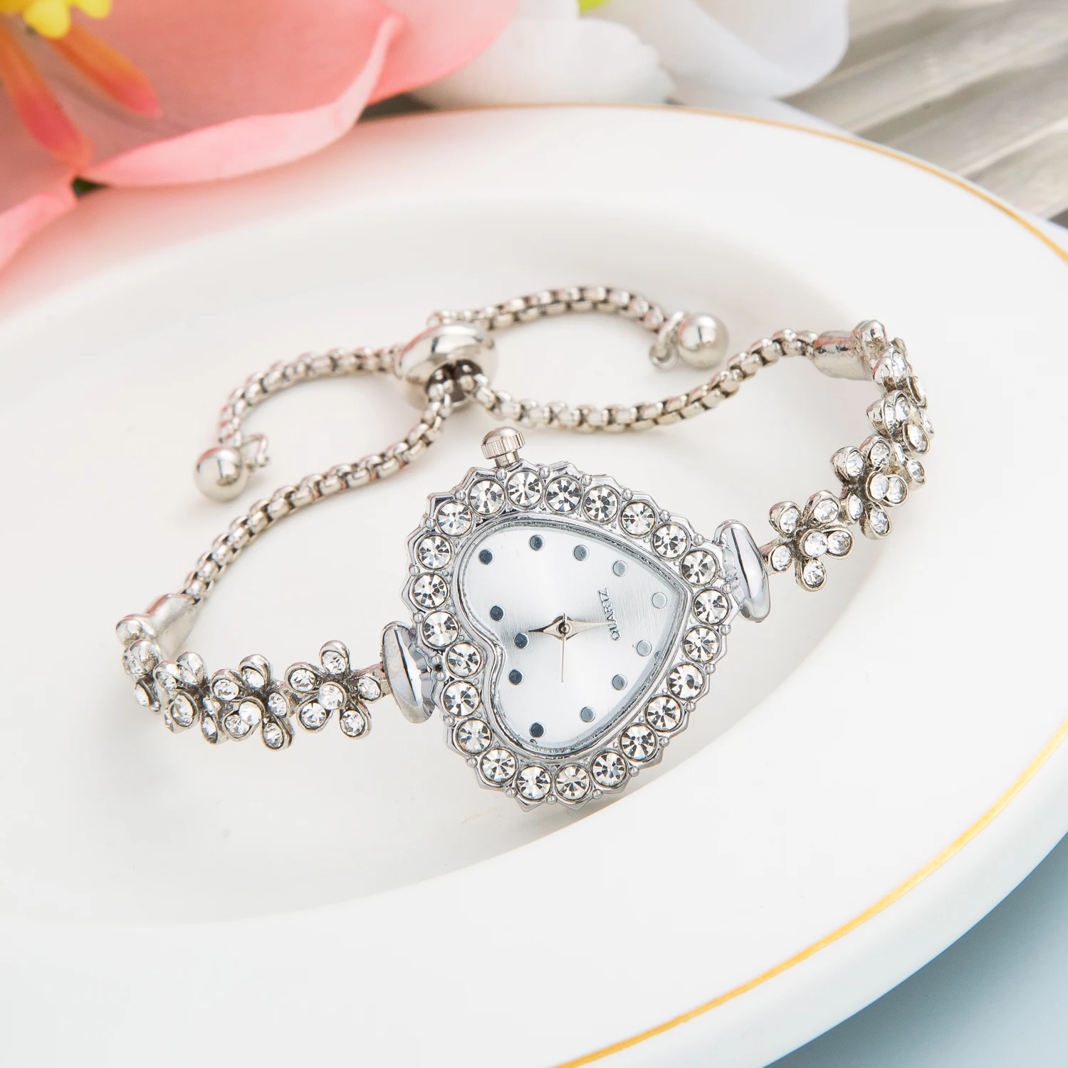 Brand Rose Gold Luxury Women Dress Watches Girls Quartz Watch Bracelet Watch Ladies Fashion Crystal Wristwatch Relogio Feminino