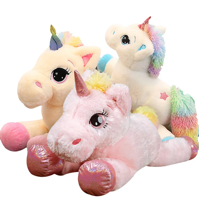 

40cm Soft Rainbow Unicorn Plush Toy Kawaii Kids Sleeping Pillow Animal Stuffed Doll Birthday Christmas Gifts for Girls Children
