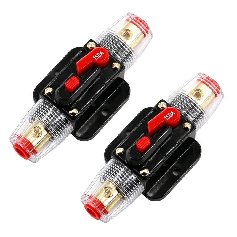 

2X 12V-24V Auto Circuit Breaker 150A Manual Reset Switch Car Audio For Automotive Marine Boat Audio System Protection