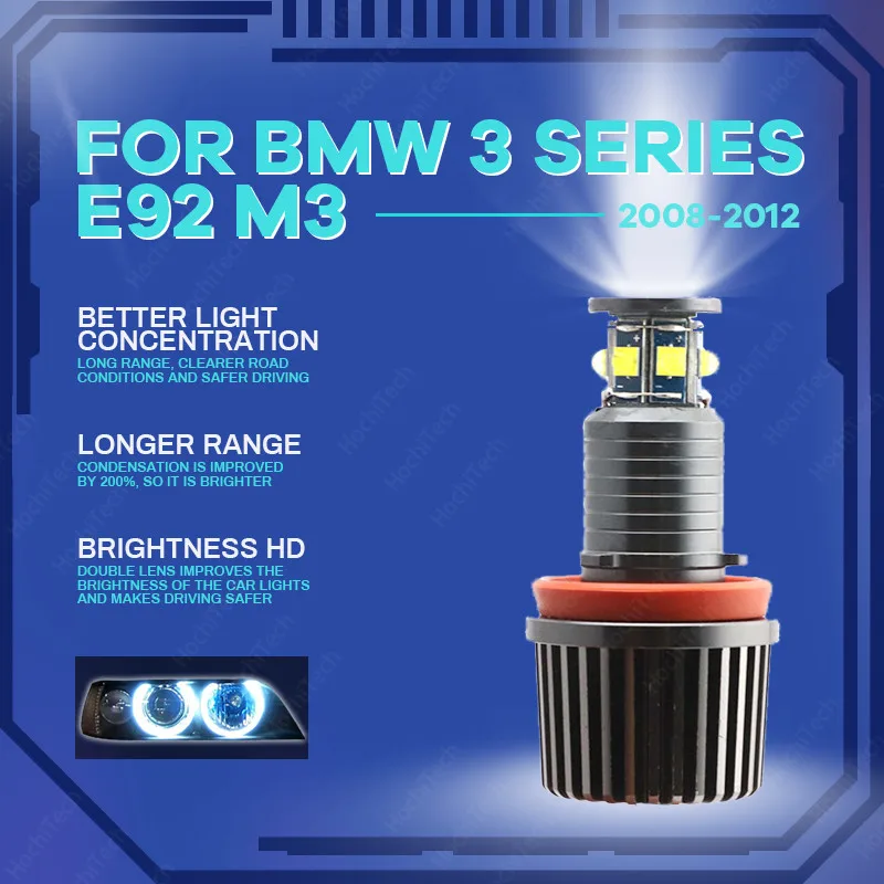 

For BMW 3 Series E92 M3 2008 2009 2010 2011 2012 6000K IP65 High Quality 3-year Warranty Daytime Light LED Angel Eyes Marker