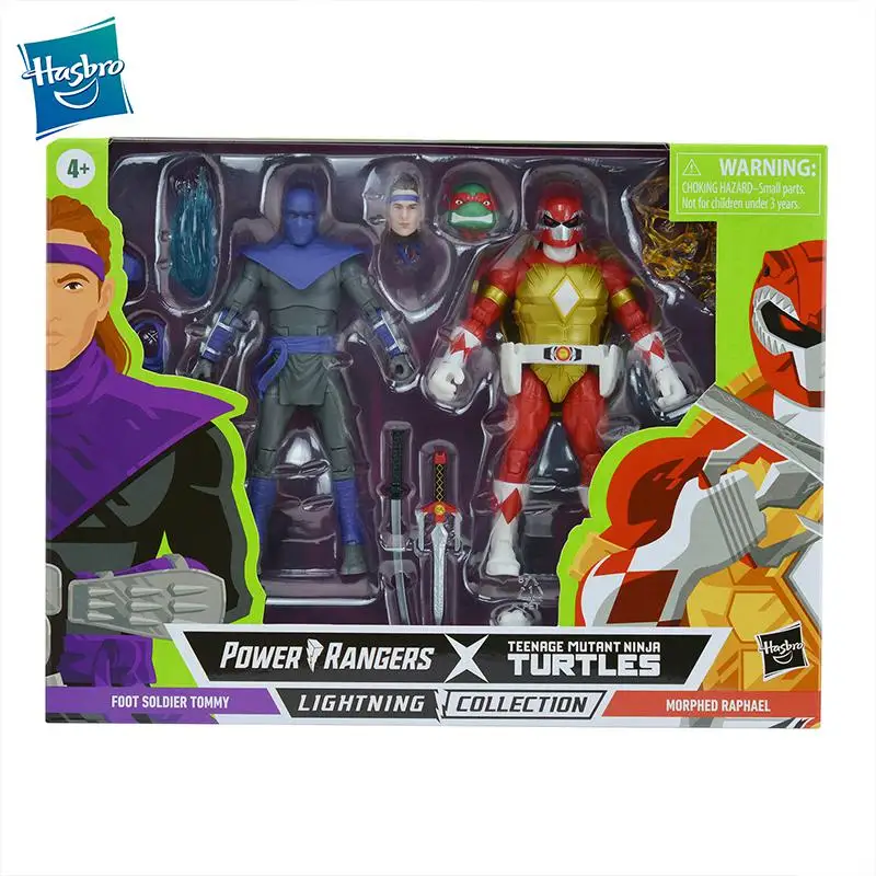 

Hasbro Power Rangers X Teenage Mutant Ninja Turtles Lightning Collection Morphed Raphael and Foot Soldier Tommy 6" Figure Toy
