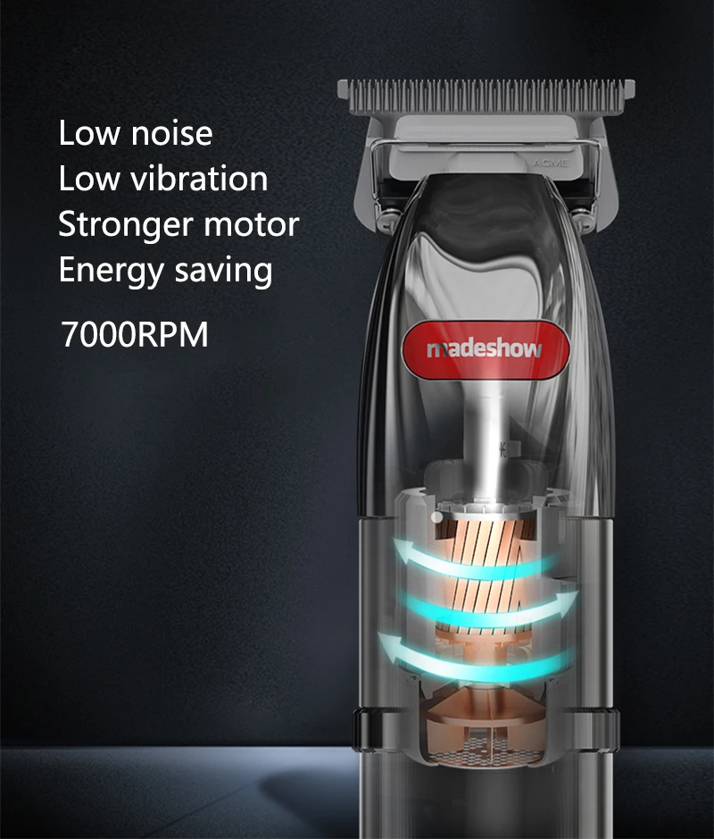 Professional Cordless Hair Clipper, Madeshow M6 Haircut Machine, Newest Hair Trimmer for Barbers, All Metal Haircutting Machine