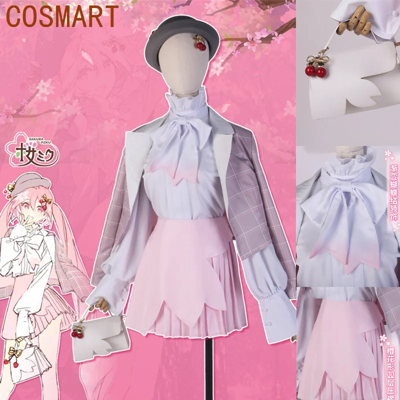 

COSMART Anime Sakura Miku Cosplay Costume Halloween Uniform Miku Lolita Party Dress Women Carnival Outfits