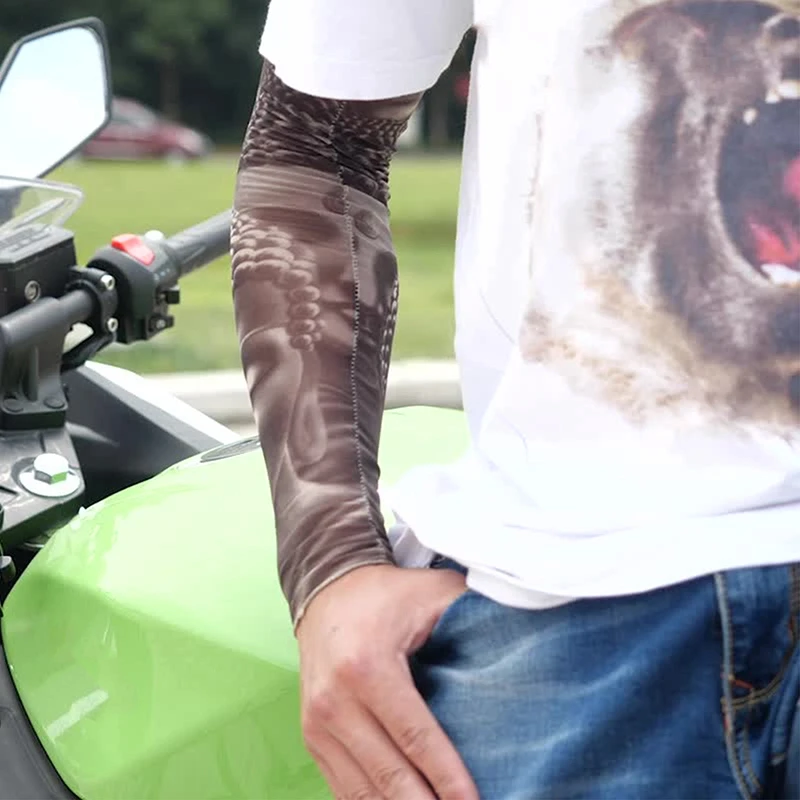 

Arm Sleeves Nylon Elastic Fake Temporary Tattoo Sleeve Designs Body Arm Stockings Tatoo For Cool Men Women UV Protection