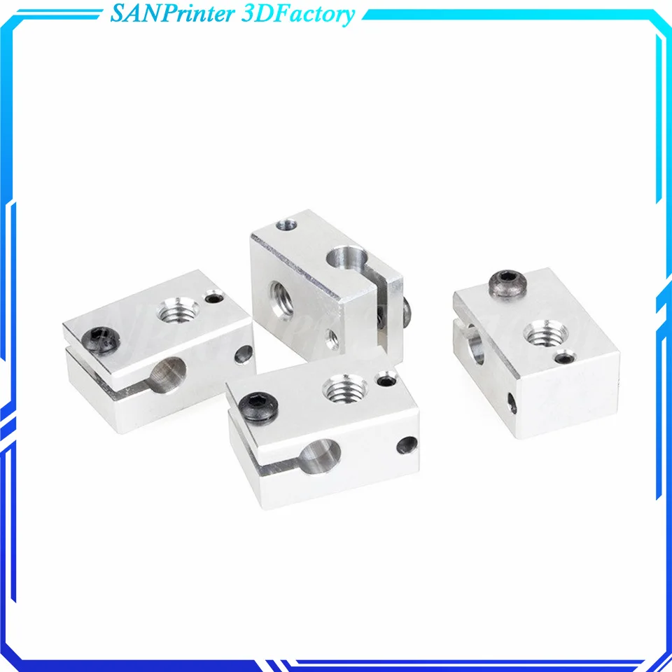 Алюминиевый тепловой блок V6 23*16*12 мм для E3D V5 PT100 экструдер с J-образной головкой