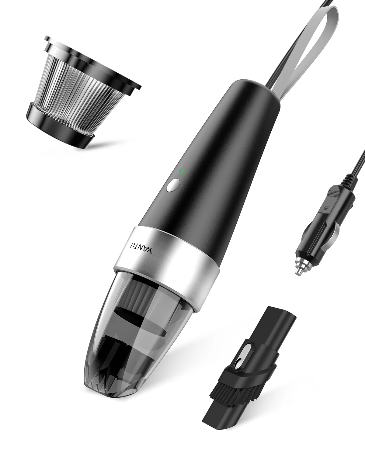 

Car Vacuum Cleaner, 6000PA DC 12V Mini Handheld Vacuum for Wet/Dry with 2in1 Brush