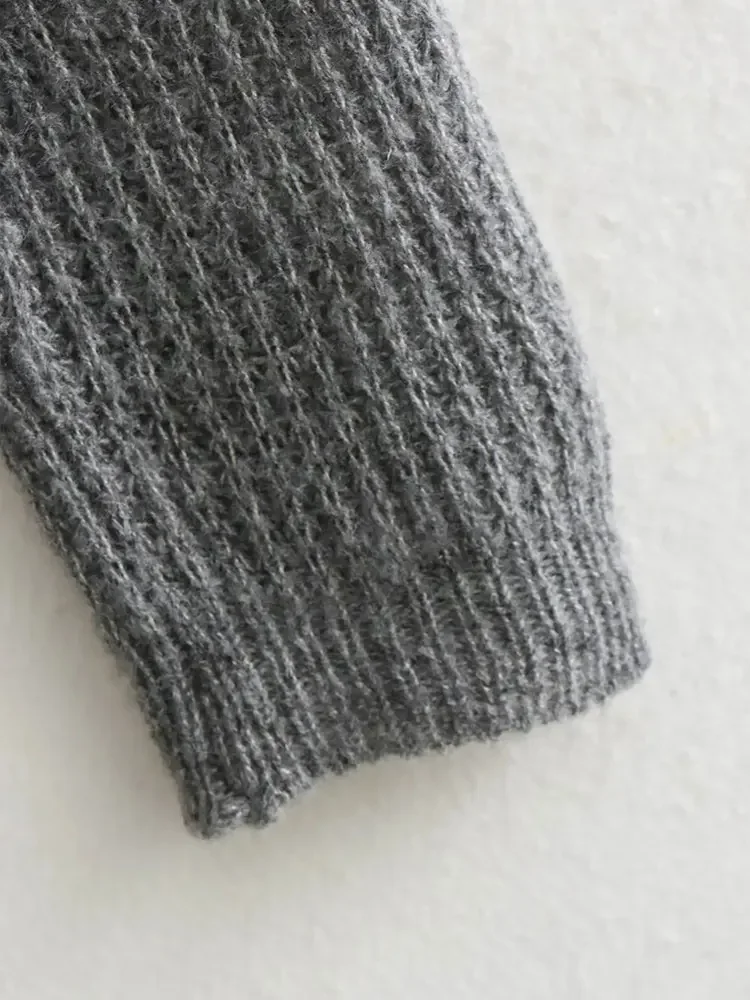 Женский свитер Nlzgmsj TRAF 2024 новый минималистичный дизайн с бантом украшение