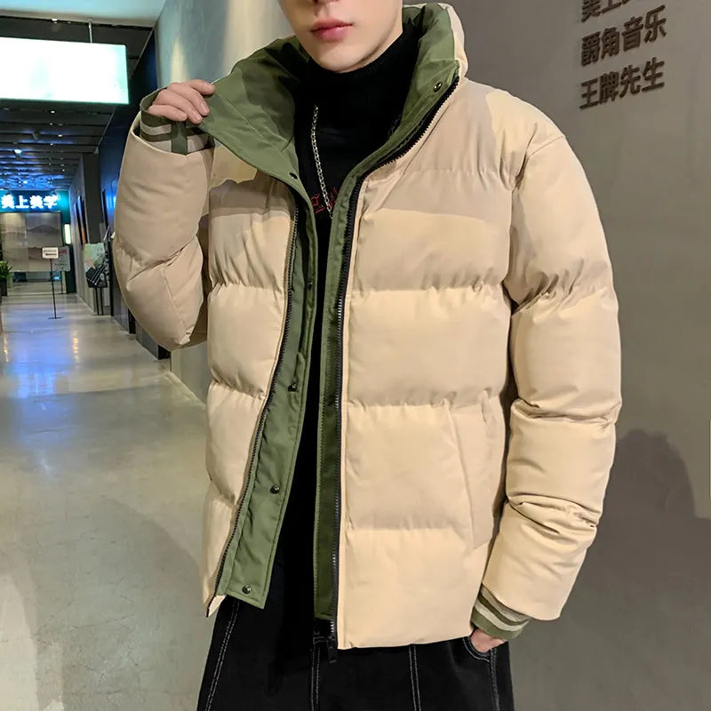 Men's youth down silk cotton jacket winter clothes new high-quality fashion loose jacket warm thick coat cotton jacket windbreak