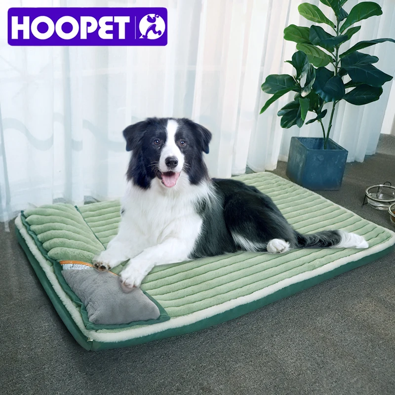 HOOPET Washable Pet Bed Soft Mat for Large Dog Cage Pad Cat House with Pillow Labradors Cushion with Zipper Pet Product Supplies