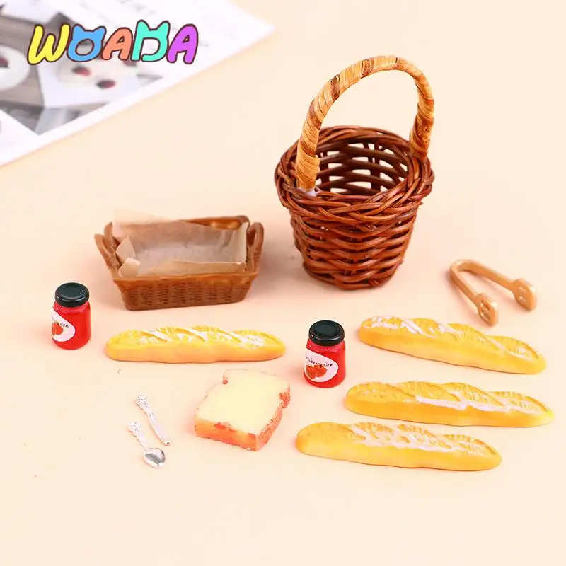 

1 :6/1:12 миниатюрная корзина для хлеба для кукольного домика, кухонная модель еды, игрушки, декоративные аксессуары для кукольного домика