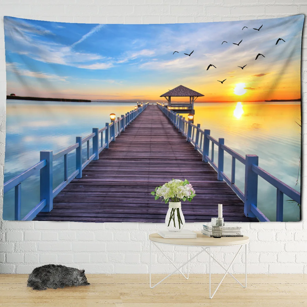 

3D The Sea Scenery Wall Tapestry Sunflower The Underwater World Wall Hanging Tapestry Home Decor Table Cover Tapestry