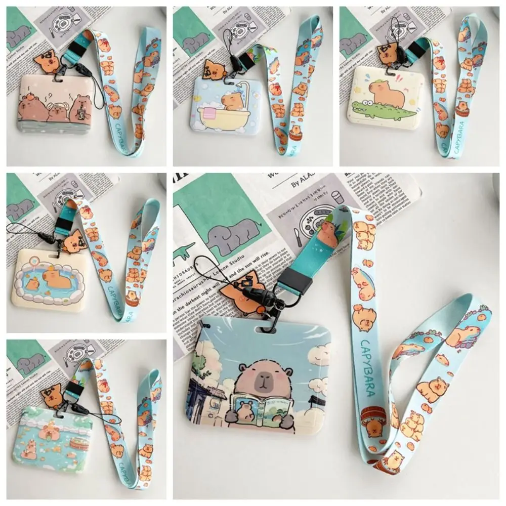 Держатель для карт с изображением капибары пластиковый держатель фотокарт