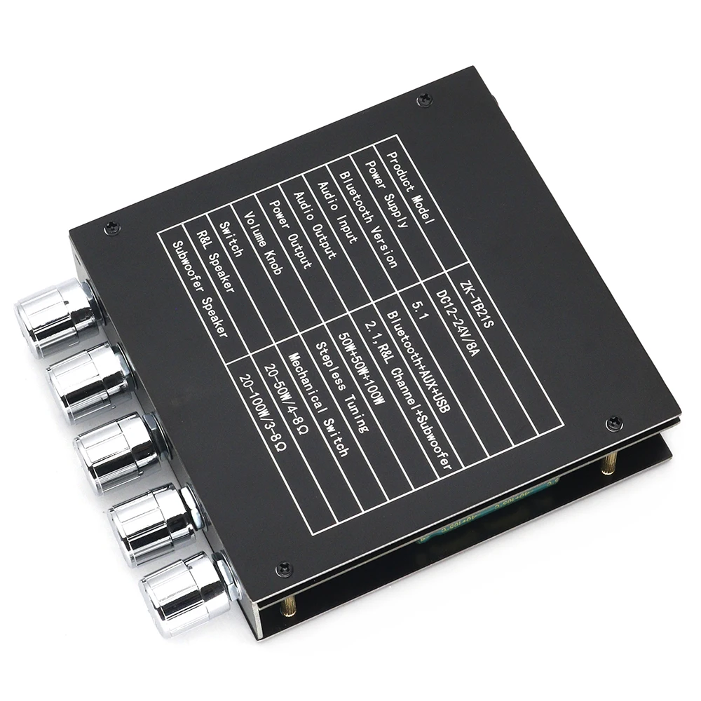ZK-TB21S TPA3116 2 1 каналов Bluetooth 5 панель усилителя сабвуфера 50 Вт x2 + 100 Плата мощности