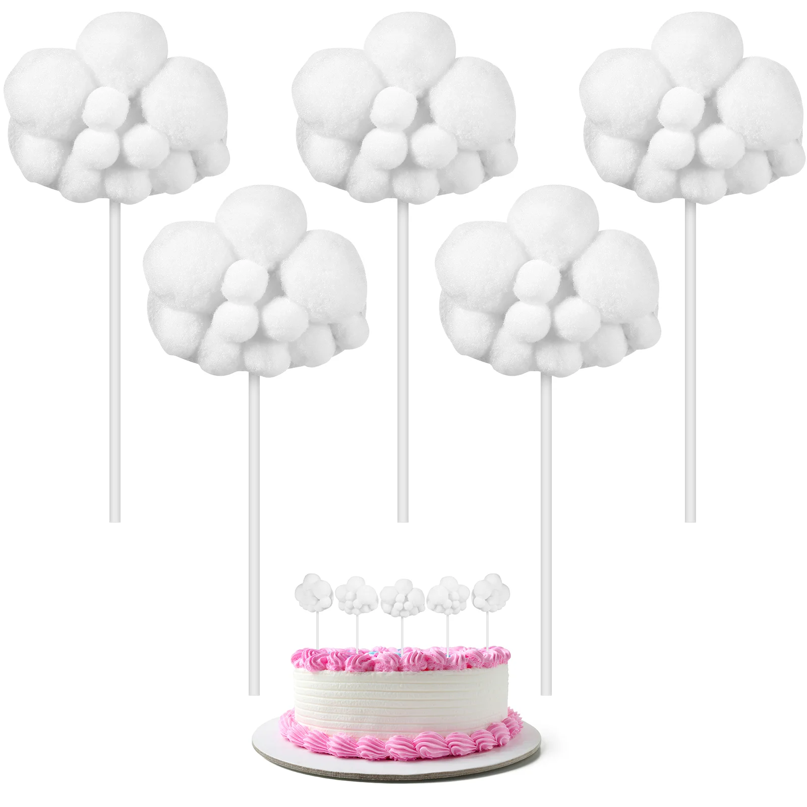 

White Clouds Cake Decorative Toppers Personality Party Decoration Cupcake Wedding