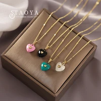 design sense macarone gold color heart pendant necklace for woman%e2%80%99s korean fashion sweet jewelry girls romantic clavicle chain