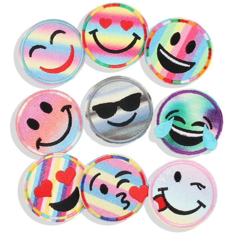 Улыбающиеся железные нашивки в форме сердца для одежды украшение вышивки сделай