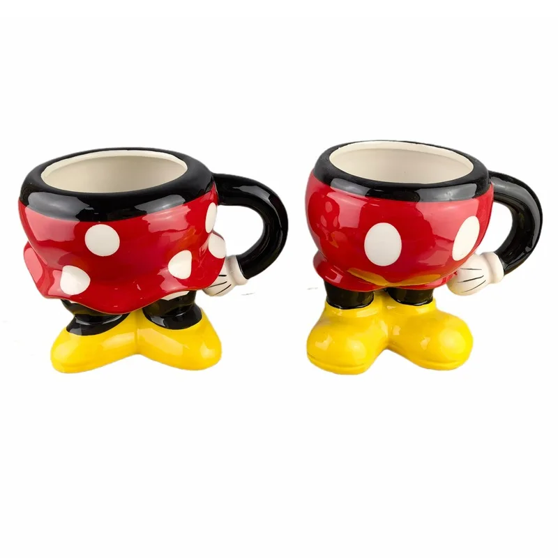 Kawaii Mickey Cartoon Ceramic Couple Mug Minnie Cubic Cute Coffee Cup Fashion Creative Birthday Gift for Girlfriend