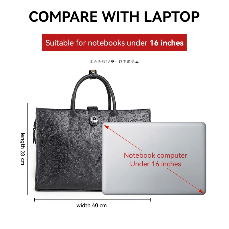 Unique Antique Design Men's Briefcase 16'' Laptop Document Case Portable Male Business Attache Messenger Bag Tote Portfolio