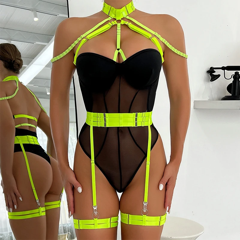 

Соблазнительное нижнее белье Chicmatchy, соблазнительный комбинезон для коррекции фигуры, комбинезон с вышивкой и цветными вставками, комбинезон с тяжелой подвеской на шею