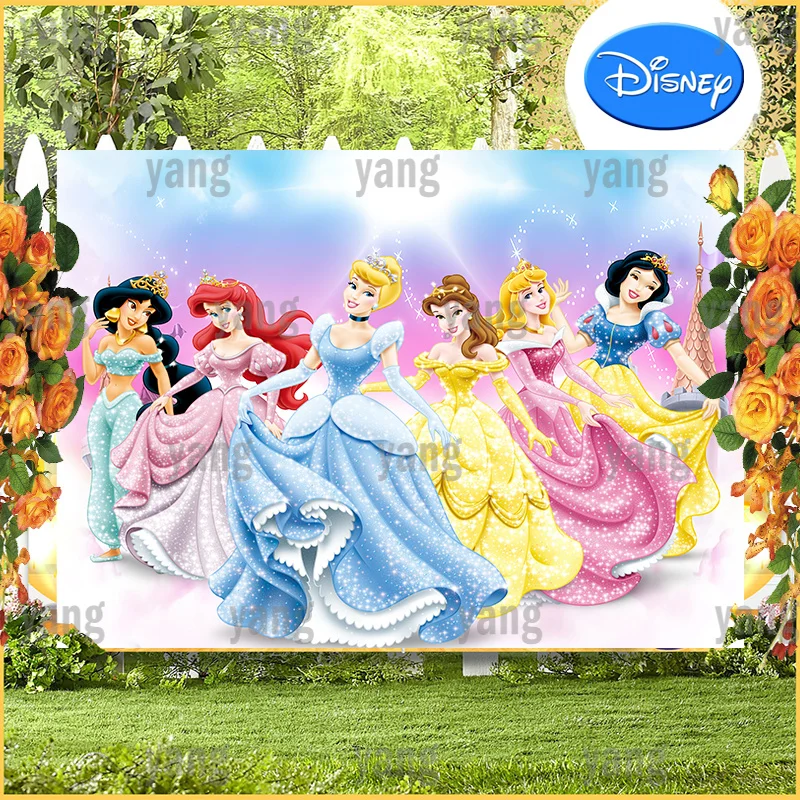 Cartoon Splendid  Disney Beauty and the Beast Princess Sweet Candy House Backdrop Background Baby Shower Girls Birthday Party
