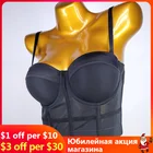 Сексуальный укороченный топ, бюстье, бюстгальтер для ночного клуба, верх, сетчатый бюстгальтер пуш-ап, Женский корсет, Длинный жилет, женские укороченные топы