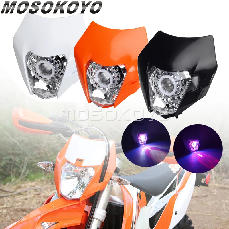 

Motorcycle LED Headlight Headlamp Head Light Supermoto Fairing For EXC SXF MX FC FX FE TC TE 125-690 Dirt Bike Enduro Head Light