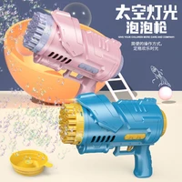 40 hole bazooka bubble gun children blowing bubble toy light strong wind hand held electric outdoor toys 2022