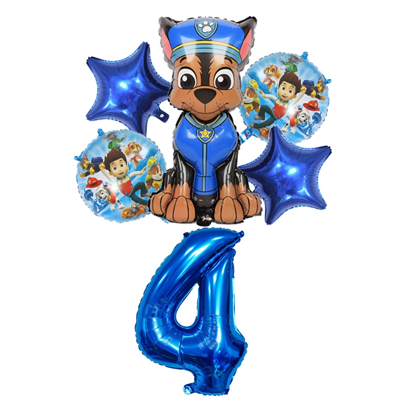 6 шт., фольгированные шары «Щенячий патруль»  PAW PATROL щенячий патруль рно5 1 1609 раскрась наклей и отгадай 5 в 1