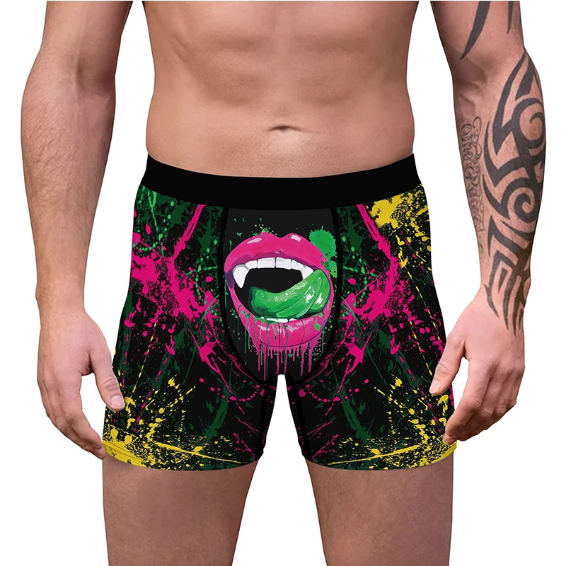 Plum Deer Digital Printing Sexy Men'S Underwear Slim Stretch Shaping Flat Pants Comfortable Breathable Four Seasons Universal