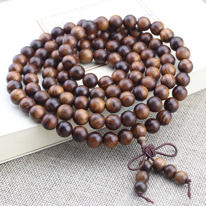 Браслет из натурального массива черного палисандра 08 бусин Вэньвань мужские и