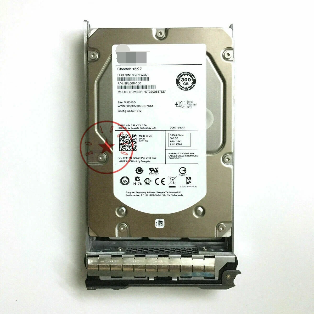 

Жесткий диск SAS HDD для Dell F617N 0F617N ST3300657SS 300 ГБ 15K 6G 3,5"
