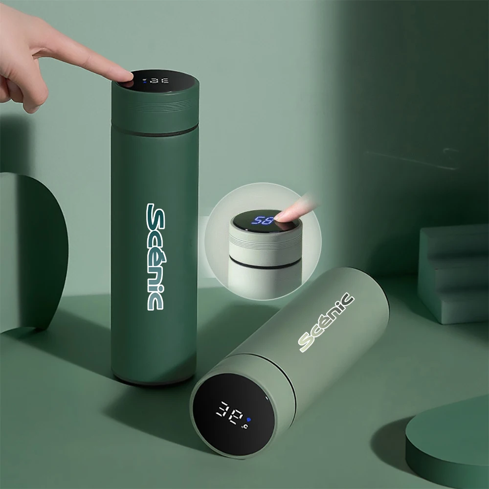 

for renault scenic 4 Portable 500ml smart thermos cup free supports custom uv pranting LOGO For renault scenic ii Accessories