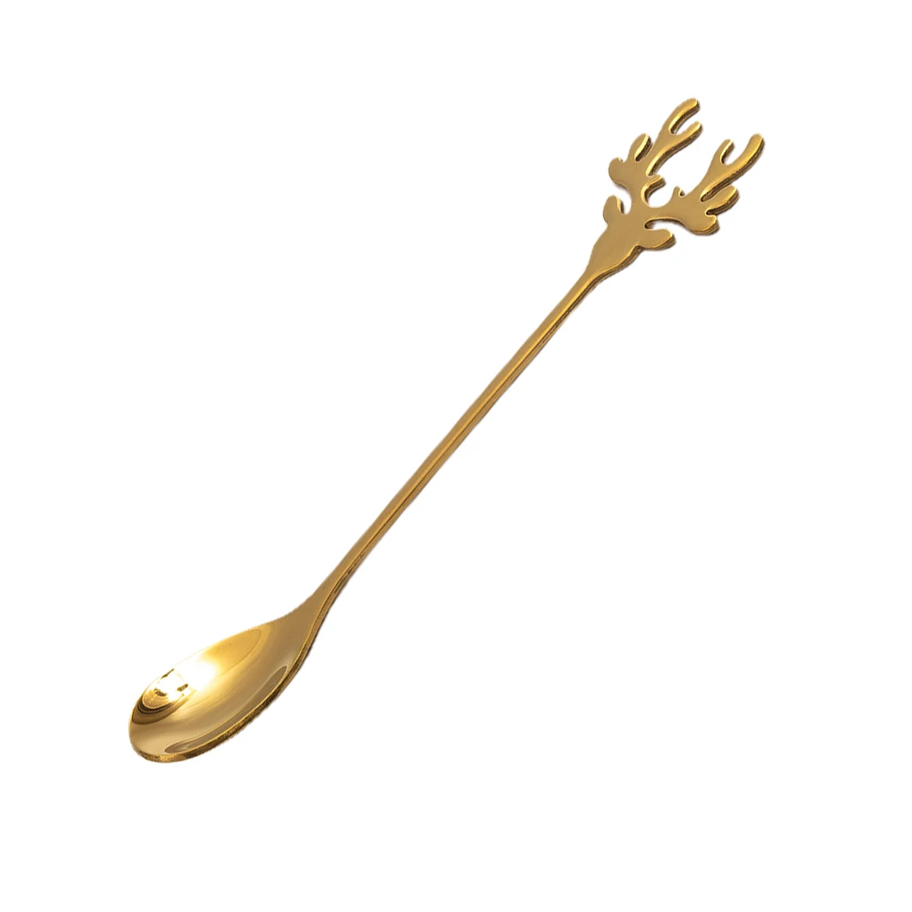 Ложка Кофейная Серебряная Нержавеющая Сталь Для Перемешивания 14*2 4 СМ Палевая