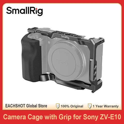Smallrig Клетка для камеры с силиконовой ручкой Grip, встроенными резьбовыми отверстиями, холодным башмаком, быстросъемной площадкой Arca-Swiss для Sony ZV-E10