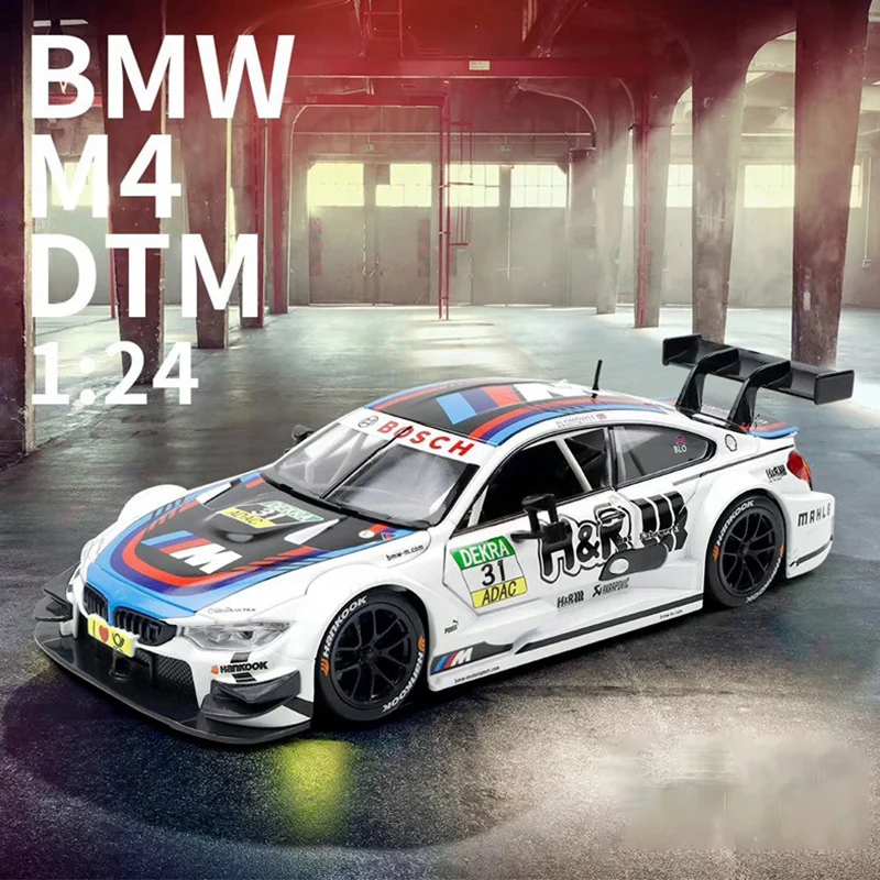 

1:32 BMW M4 DTM гоночная модель литье под давлением Миниатюрная модель автомобиля из сплава со звуком и светом оттягивающая коллекция детских игр...