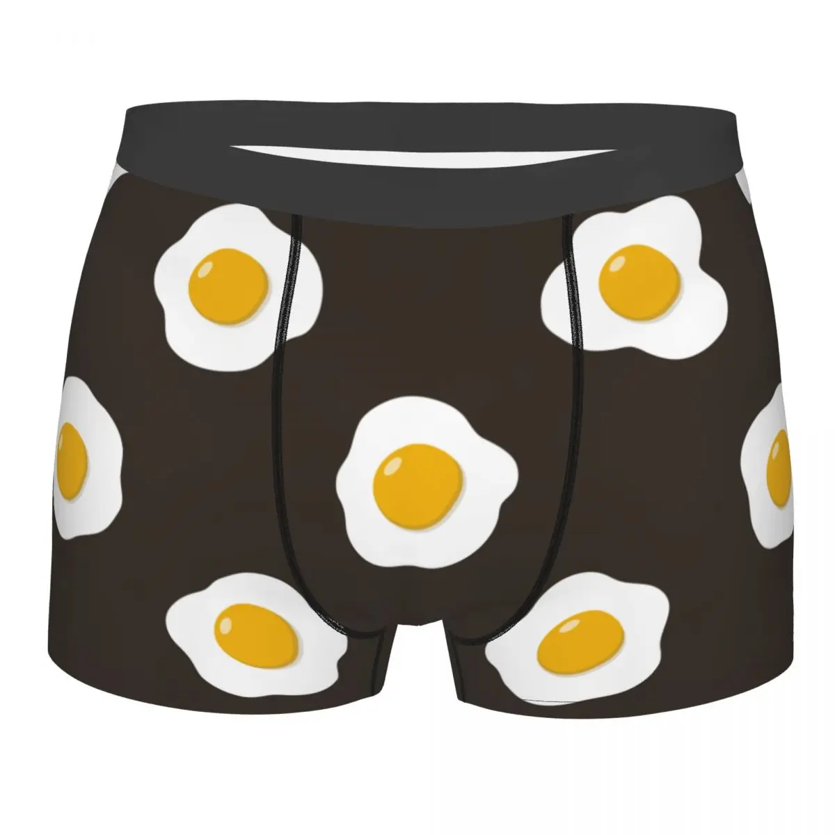 

Fried Eggs Pattern Men Underwear Cartoon Boxer Briefs Shorts Panties Humor Soft Underpants for Homme Plus Size