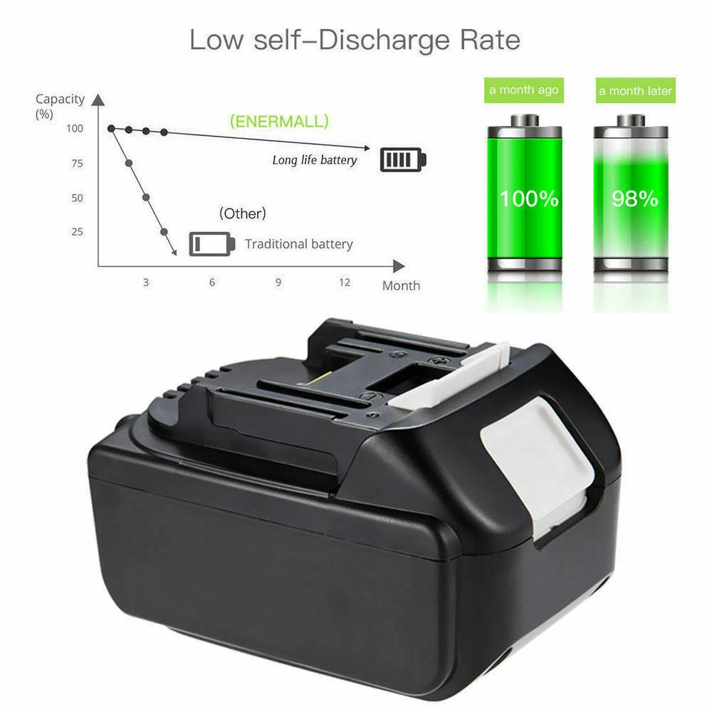 Аккумуляторная батарея BL1860 B 18 в 6 0 Ач резервная для аккумуляторной дрели Makita BL1850B