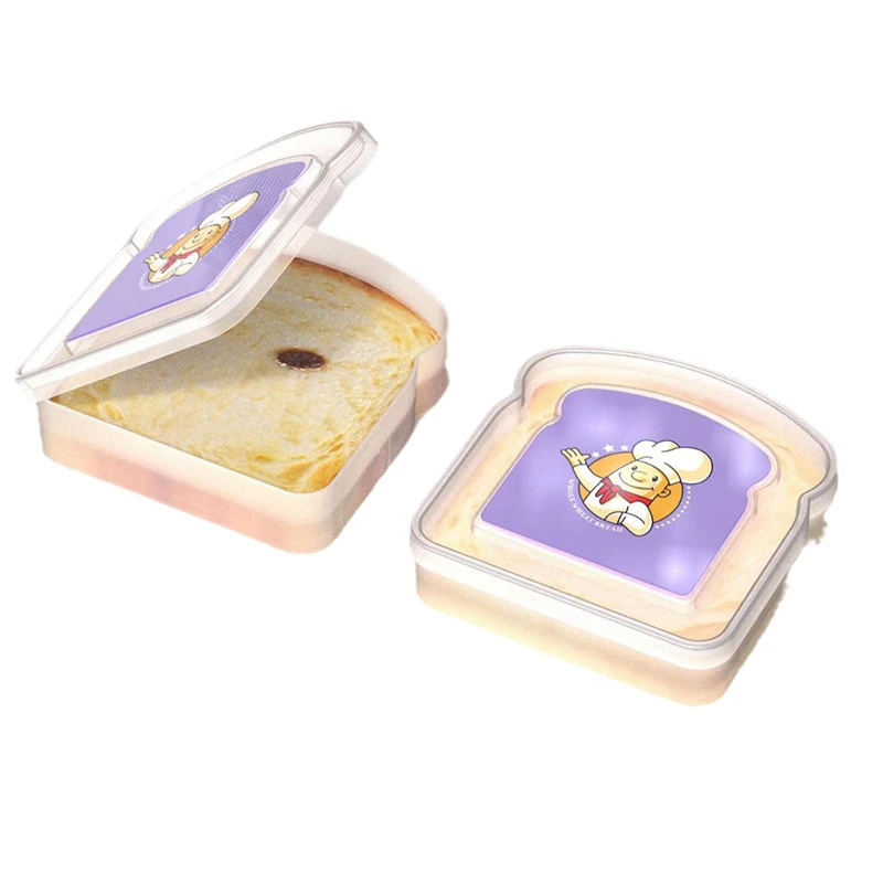 Портативный Ланч-бокс В Форме Тостов С Крышкой Большая Вместительная Коробка Для