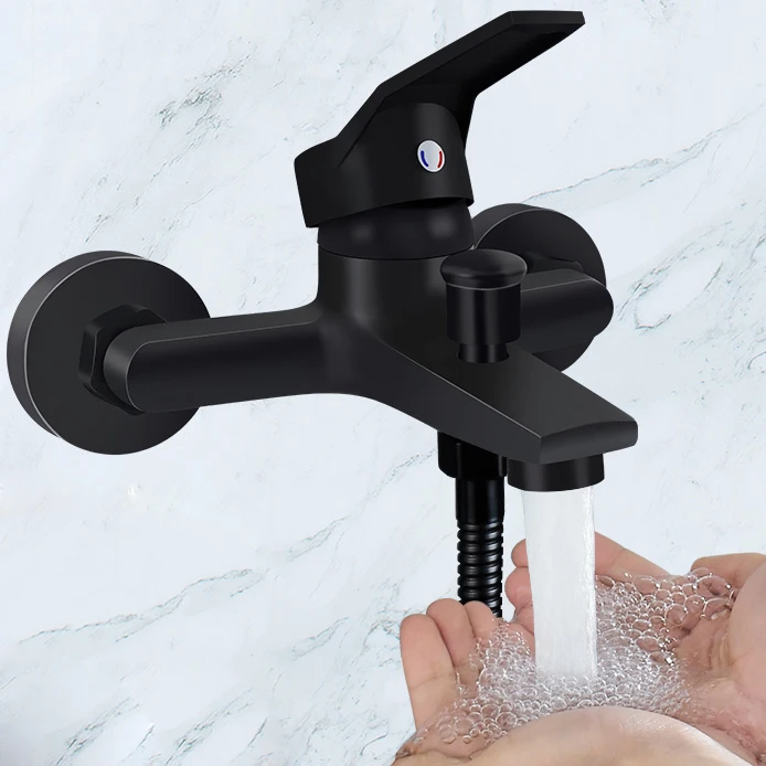 

Bathtub Shower Faucet Mixer Rainfall Black Waterfall Thermostatic Shower Faucet Wall Mounted Ducha Chuveiro Home Improvement