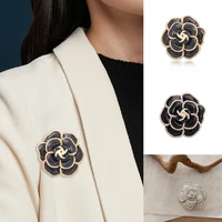 cindy xiang new arrival pearl enamel camellia brooches for women elegant flower pins fashion jewelry coat accessories brooch