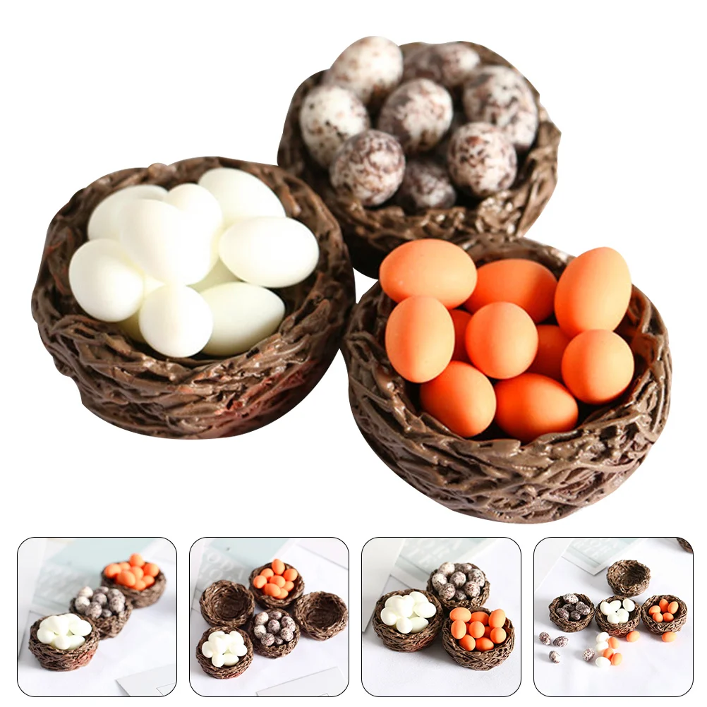 

Birdeaster Birdsmini Decoration Miniature Eggs Ornaments Artificial Figure Fake Ornament Micro Natural Landscape Craft Eggscene