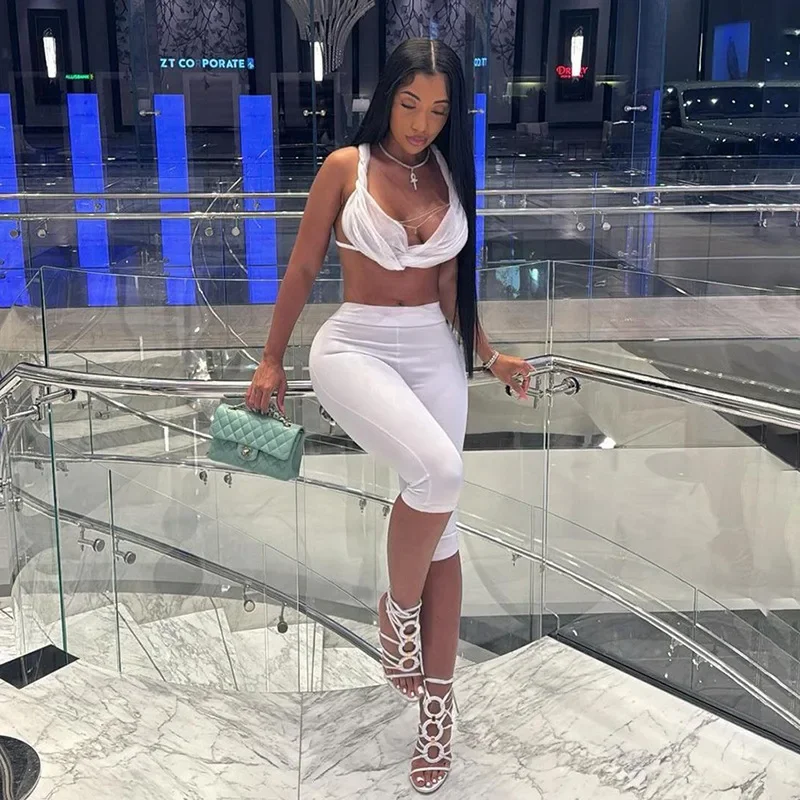 Модные сексуальные женские комплекты из 2 предметов сетчатые бюстье топы капри