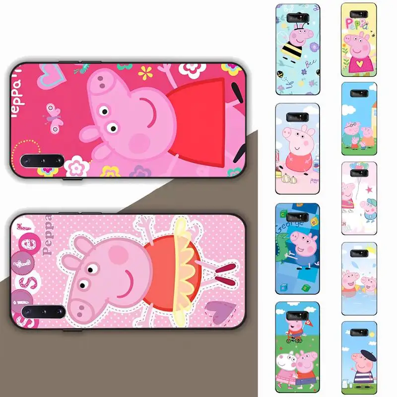 

MINISO P-PEPPA PIG Phone Case for Samsung Note 5 7 8 9 10 20 pro plus lite ultra A21 12 72