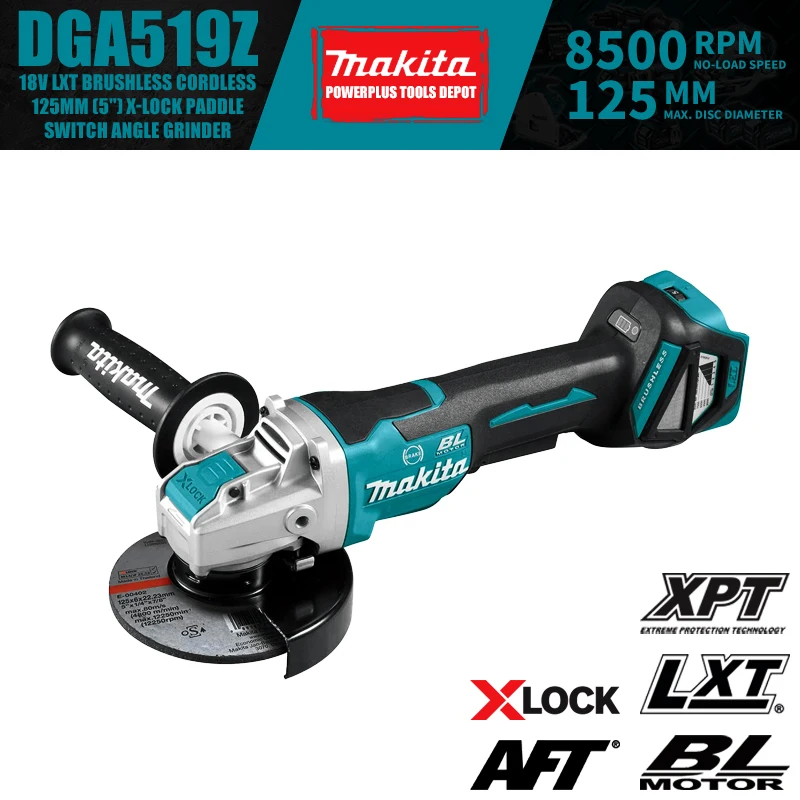 

Makita DGA519Z Бесщёточная угловая шлифовальная машина 18В