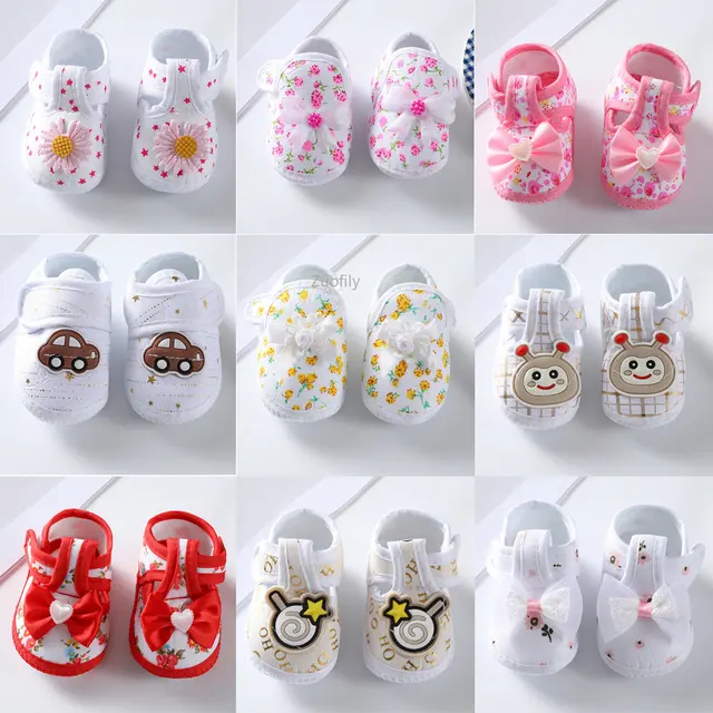 Baby Girl Shoes First Walkers Lace Floral Newborn Baby Shoes Princess Infant Toddler Baby Shoes for Boys Flats Soft Prewalkers 1