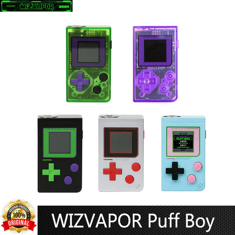 Original WIZVAPOR WIZMAN Puff Boy Mod 10-200W By Dual 18650 Battery Vape Box Mod Support 0.1ohm - 3.0ohm PuffBoy E Cigarette Kit